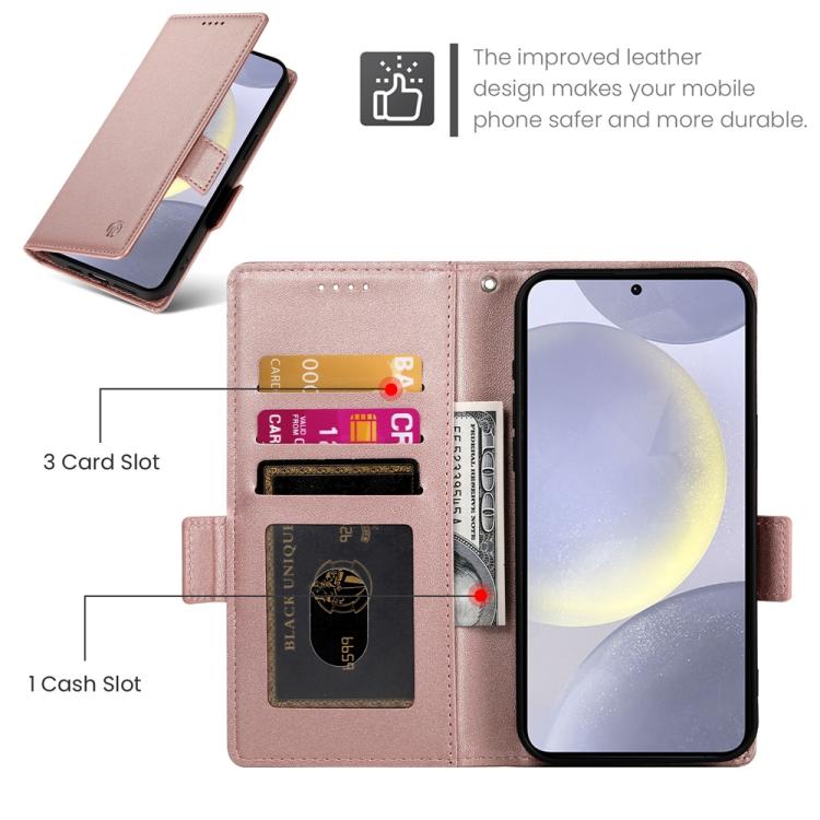 Side Buckle Magnetic Frosted Leather Phone Case, For Samsung Galaxy S25 Edge 5G, For Samsung Galaxy S25 5G, For Samsung Galaxy S25+ 5G
