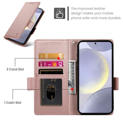 Side Buckle Magnetic Frosted Leather Phone Case, For Samsung Galaxy S25 Edge 5G, For Samsung Galaxy S25 5G, For Samsung Galaxy S25+ 5G