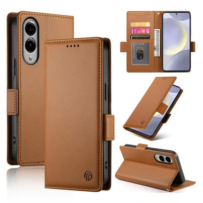 Side Buckle Magnetic Frosted Leather Phone Case, For Samsung Galaxy S26 5G, For Samsung Galaxy S25 FE 5G, For Samsung Galaxy S25 Edge 5G