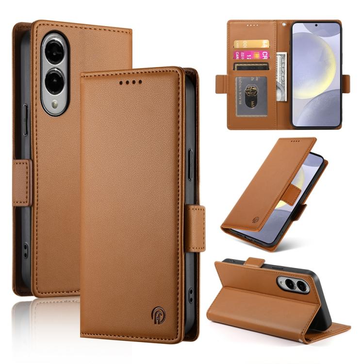 Side Buckle Magnetic Frosted Leather Phone Case, For Samsung Galaxy S25 Edge 5G, For Samsung Galaxy S25 5G, For Samsung Galaxy S25+ 5G