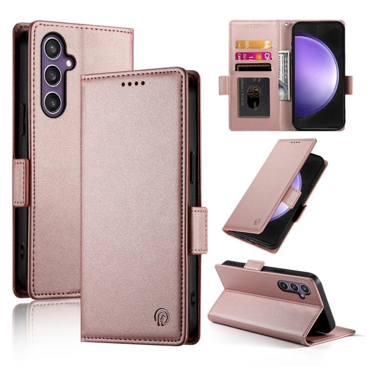 Side Buckle Magnetic Frosted Leather Phone Case, For Samsung Galaxy S26 Ultra 5G, For Samsung Galaxy S26 5G, For Samsung Galaxy S25 FE 5G