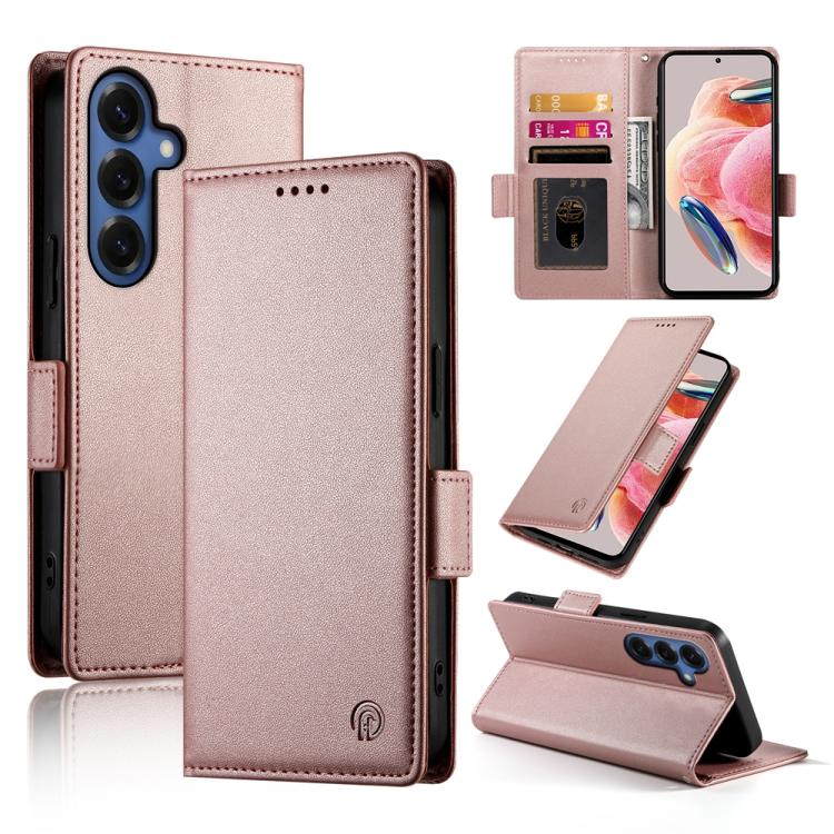 Side Buckle Magnetic Frosted Leather Phone Case, For Samsung Galaxy S26 5G, For Samsung Galaxy S25 FE 5G, For Samsung Galaxy S25 Edge 5G