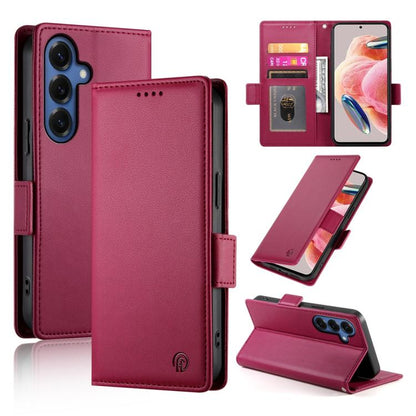 Side Buckle Magnetic Frosted Leather Phone Case, For Samsung Galaxy S26 Ultra 5G, For Samsung Galaxy S26 5G, For Samsung Galaxy S25 FE 5G