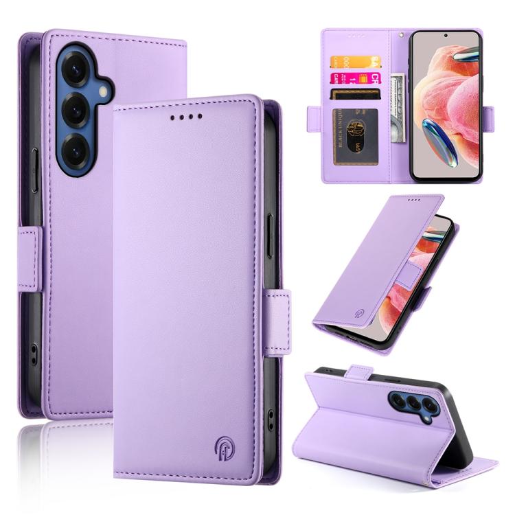 Side Buckle Magnetic Frosted Leather Phone Case, For Samsung Galaxy S26 Ultra 5G, For Samsung Galaxy S26 5G, For Samsung Galaxy S25 FE 5G