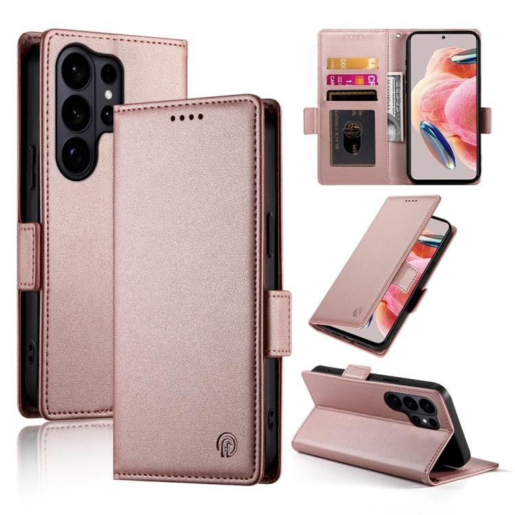 Side Buckle Magnetic Frosted Leather Phone Case, For Samsung Galaxy S26+ 5G, For Samsung Galaxy S26 Edge 5G, For Samsung Galaxy S26 Ultra 5G