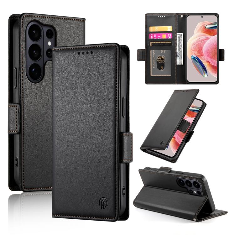 Side Buckle Magnetic Frosted Leather Phone Case, For Samsung Galaxy S26 Ultra 5G, For Samsung Galaxy S26 5G, For Samsung Galaxy S25 FE 5G