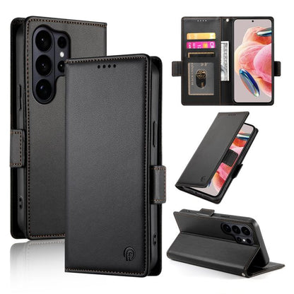 Side Buckle Magnetic Frosted Leather Phone Case, For Samsung Galaxy S26 Ultra 5G, For Samsung Galaxy S26 5G, For Samsung Galaxy S25 FE 5G