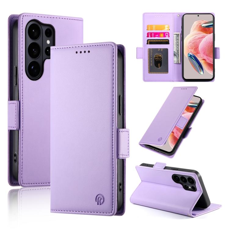 Side Buckle Magnetic Frosted Leather Phone Case, For Samsung Galaxy S26 Ultra 5G, For Samsung Galaxy S26 5G, For Samsung Galaxy S25 FE 5G
