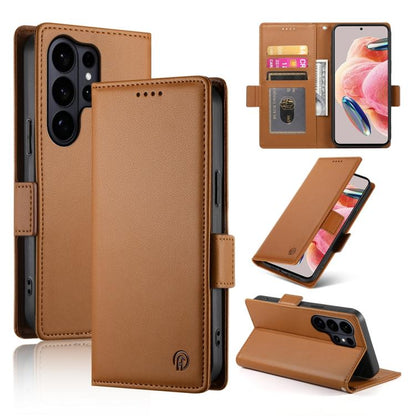 Side Buckle Magnetic Frosted Leather Phone Case, For Samsung Galaxy S26 Ultra 5G, For Samsung Galaxy S26 5G, For Samsung Galaxy S25 FE 5G