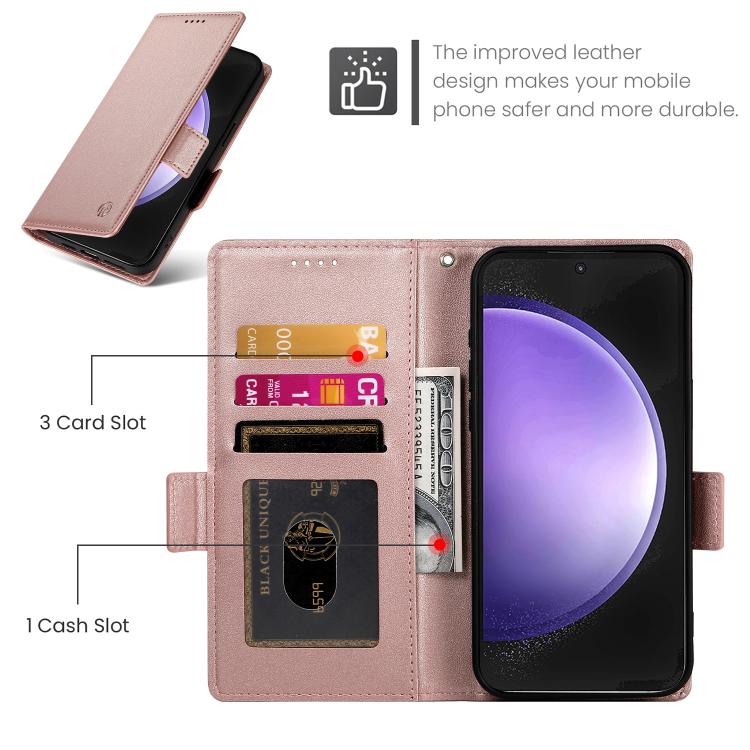 Side Buckle Magnetic Frosted Leather Phone Case, For Galaxy S26 FE 5G, For Samsung Galaxy S26+ 5G, For Samsung Galaxy S26 Edge 5G