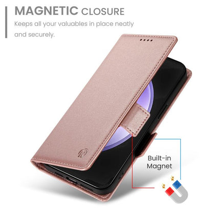 Side Buckle Magnetic Frosted Leather Phone Case, For Galaxy S26 FE 5G, For Samsung Galaxy S26+ 5G, For Samsung Galaxy S26 Edge 5G
