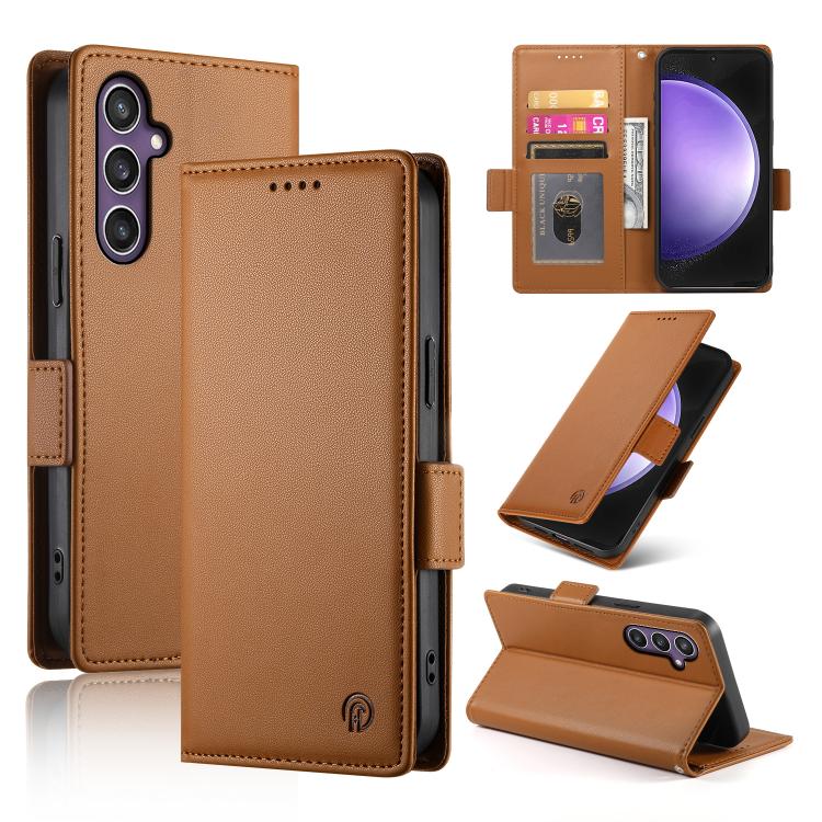 Side Buckle Magnetic Frosted Leather Phone Case, For Galaxy S26 FE 5G, For Samsung Galaxy S26+ 5G, For Samsung Galaxy S26 Edge 5G