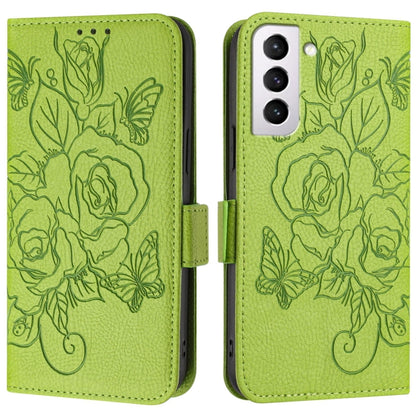 Embossed Rose RFID Anti-theft Leather Phone Case, For Samsung Galaxy S21 FE 5G, For Samsung Galaxy S21 5G, For Samsung Galaxy S21+ 5G, For Samsung Galaxy S21 Ultra 5G