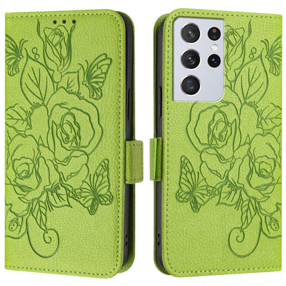 Embossed Rose RFID Anti-theft Leather Phone Case, For Samsung Galaxy S21 Ultra 5G, For Samsung Galaxy S20 Ultra, For Samsung Galaxy S20, For Samsung Galaxy S20+