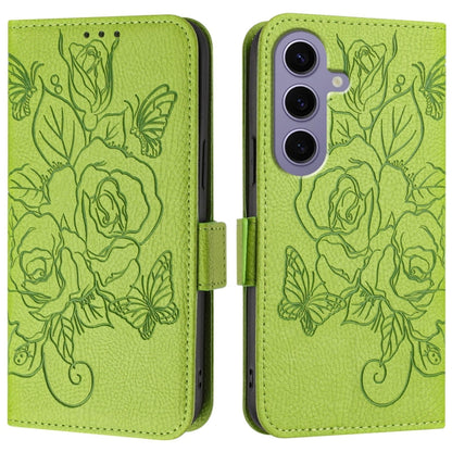 Embossed Rose RFID Anti-theft Leather Phone Case, For Samsung Galaxy S24 5G, For Samsung Galaxy S23 FE 5G, For Samsung Galaxy S23 Ultra 5G, For Samsung Galaxy S23+ 5G