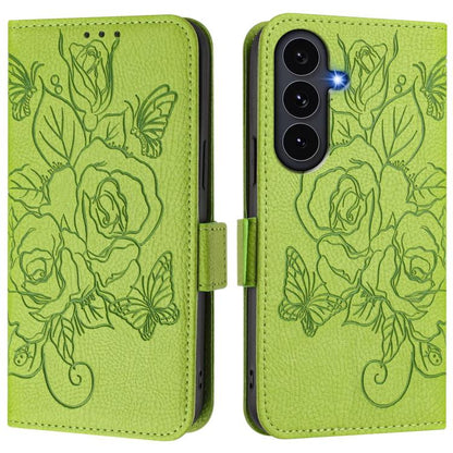 Embossed Rose RFID Anti-theft Leather Phone Case, For Galaxy S26 FE 5G, For Samsung Galaxy S26+ 5G, For Samsung Galaxy S26 Edge 5G, For Samsung Galaxy S26 Ultra 5G