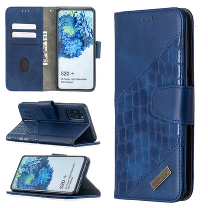 Matching Color Crocodile Texture Horizontal Flip PU Leather Case with Wallet & Holder & Card Slots, For Samsung Galaxy S20+