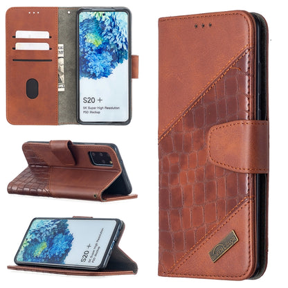 Matching Color Crocodile Texture Horizontal Flip PU Leather Case with Wallet & Holder & Card Slots, For Samsung Galaxy S20+