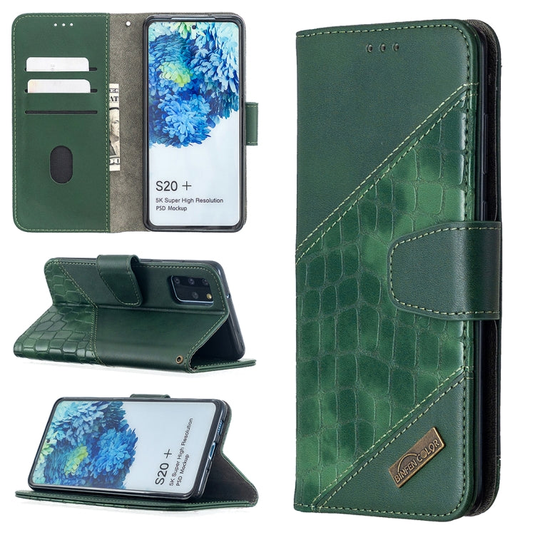 Matching Color Crocodile Texture Horizontal Flip PU Leather Case with Wallet & Holder & Card Slots, For Samsung Galaxy S20+