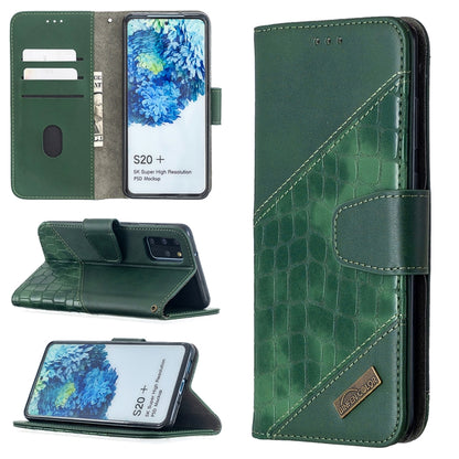 Matching Color Crocodile Texture Horizontal Flip PU Leather Case with Wallet & Holder & Card Slots, For Samsung Galaxy S20+