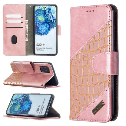 Matching Color Crocodile Texture Horizontal Flip PU Leather Case with Wallet & Holder & Card Slots, For Samsung Galaxy S20+