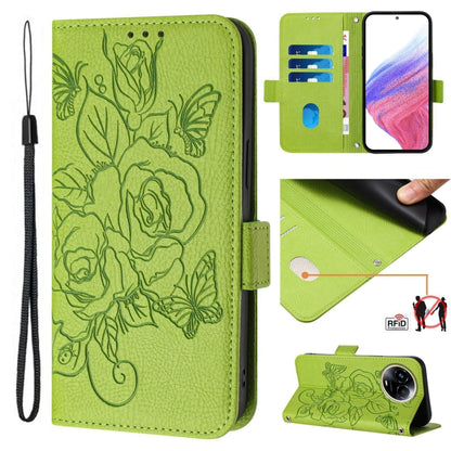 Embossed Rose RFID Anti-theft Leather Phone Case, For Realme C67 4G Global, For Realme 11 5G Global / 11X 5G, For Realme C67 5G Indian / Narzo 60X 5G, For Realme 11 4G Global