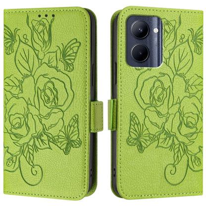 Embossed Rose RFID Anti-theft Leather Phone Case, For Realme C33 2022 / C33 2023 Global, For Realme 10T 5G / 10s 5G / 9i 5G Indian, For Realme GT3 5G / GT Neo 5 240W, For Realme 10 Pro 5G