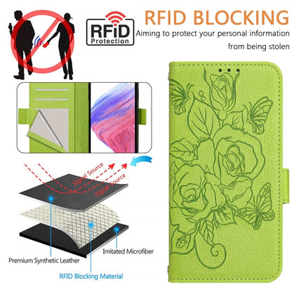 Embossed Rose RFID Anti-theft Leather Phone Case, For Realme C67 4G Global, For Realme 11 5G Global / 11X 5G, For Realme C67 5G Indian / Narzo 60X 5G, For Realme 11 4G Global