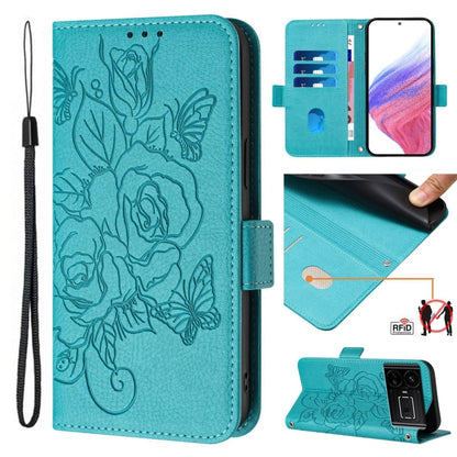 Embossed Rose RFID Anti-theft Leather Phone Case, For Realme 8 4G / 8 Pro 4G, For Realme GT 5G / GT Neo 5G, For Realme C25 / C15 / C12 / C25s / 7i, For Realme C17 / 7i