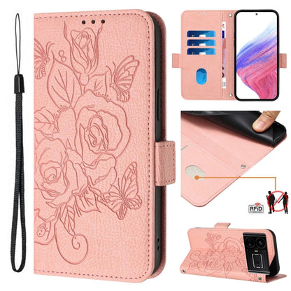 Embossed Rose RFID Anti-theft Leather Phone Case, For Realme 8 4G / 8 Pro 4G, For Realme GT 5G / GT Neo 5G, For Realme C25 / C15 / C12 / C25s / 7i, For Realme C17 / 7i