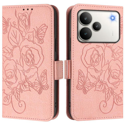 Embossed Rose RFID Anti-theft Leather Phone Case, For Realme P4 5G, For Realme 15T 5G Global, For Realme 15 / 15 Pro 5G Global, For Realme C71 4G Global
