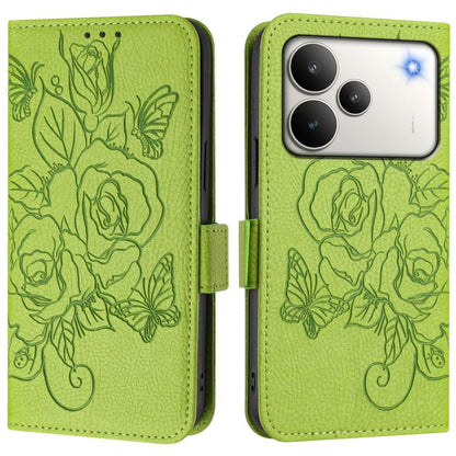 Embossed Rose RFID Anti-theft Leather Phone Case, For Realme 16 Pro 5G Global, For Realme C71 4G India / Note 70 4G, For Realme C85 5G / 15x 5G India, For Realme P4 Pro 5G