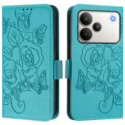 Embossed Rose RFID Anti-theft Leather Phone Case, For Realme 16 Pro 5G Global, For Realme C71 4G India / Note 70 4G, For Realme C85 5G / 15x 5G India, For Realme P4 Pro 5G