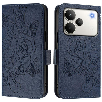 Embossed Rose RFID Anti-theft Leather Phone Case, For Realme 16 Pro 5G Global, For Realme C71 4G India / Note 70 4G, For Realme C85 5G / 15x 5G India, For Realme P4 Pro 5G