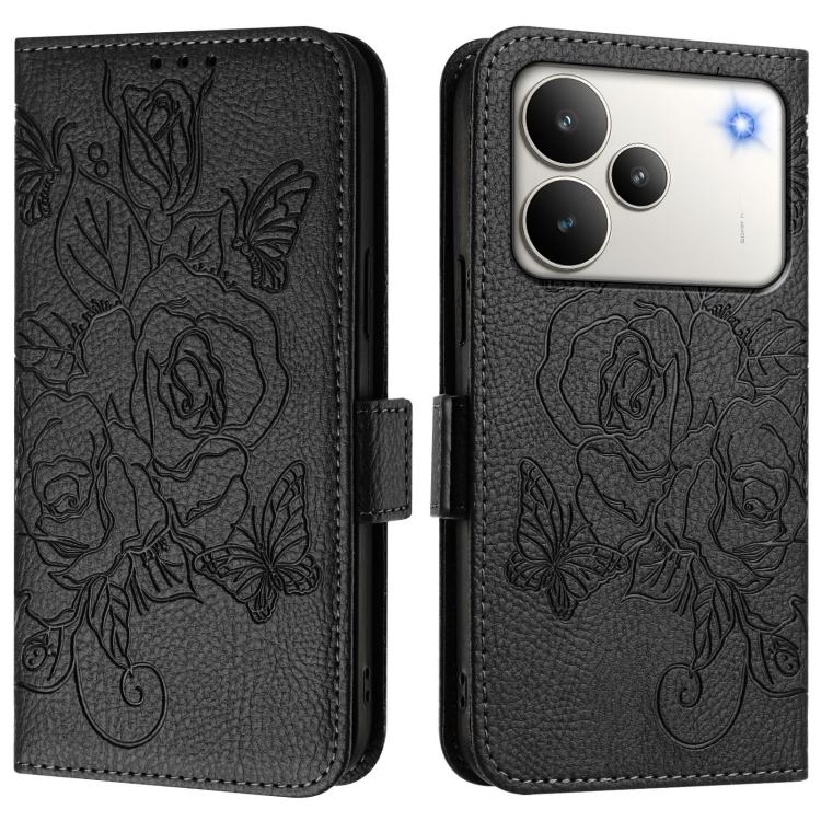 Embossed Rose RFID Anti-theft Leather Phone Case, For Realme 16 Pro 5G Global, For Realme C71 4G India / Note 70 4G, For Realme C85 5G / 15x 5G India, For Realme P4 Pro 5G