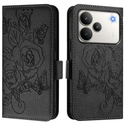 Embossed Rose RFID Anti-theft Leather Phone Case, For Realme 16 Pro 5G Global, For Realme C71 4G India / Note 70 4G, For Realme C85 5G / 15x 5G India, For Realme P4 Pro 5G