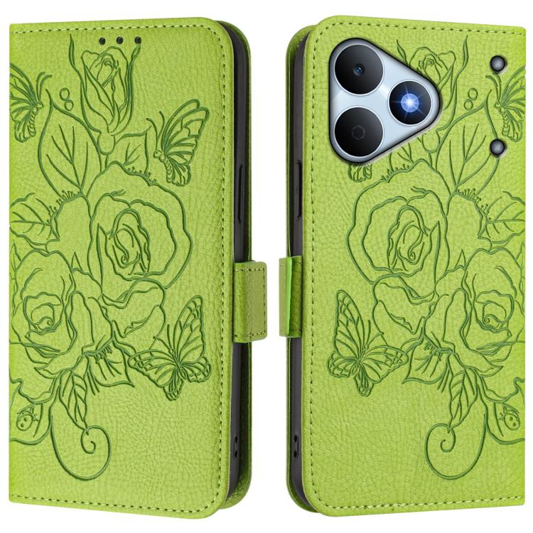 Embossed Rose RFID Anti-theft Leather Phone Case, For Realme Note 80 4G Global, For Realme C83 5G India, For Realme 16 5G Global, For Realme 16 Pro+ 5G Global