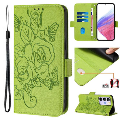 Embossed Rose RFID Anti-theft Leather Phone Case, For Realme Note 80 4G Global, For Realme C83 5G India, For Realme 16 5G Global, For Realme 16 Pro+ 5G Global
