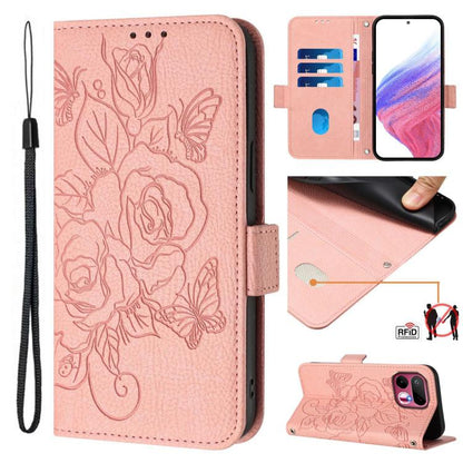 Embossed Rose RFID Anti-theft Leather Phone Case, For Realme P4x 5G / OnePlus Nord CE6 Lite, For Realme 16T 5G Global, For Realme C100 5G, For Realme P4 Power 5G
