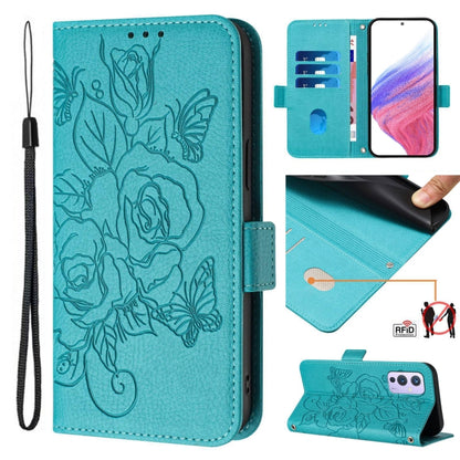 Embossed Rose RFID Anti-theft Leather Phone Case, For OnePlus 9 Pro, For OnePlus 9, For OnePlus Nord N10 5G
