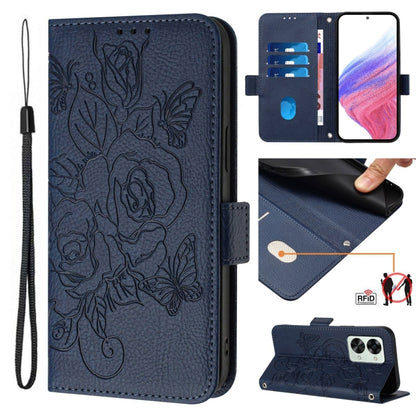 Embossed Rose RFID Anti-theft Leather Phone Case, For OnePlus Nord 2T, For OnePlus 10R / Ace / 10R Prime, For OnePlus Nord CE 2 5G, For OnePlus 10 Pro 5G