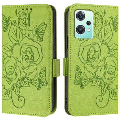 Embossed Rose RFID Anti-theft Leather Phone Case, For OnePlus Nord 2 Lite, For OnePlus Nord CE4 5G, For OnePlus Nord N30 SE 5G, For OnePlus 12R 5G