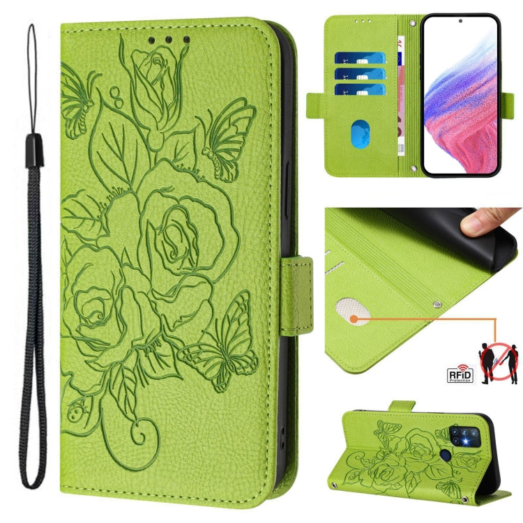 Embossed Rose RFID Anti-theft Leather Phone Case, For OnePlus 9 Pro, For OnePlus 9, For OnePlus Nord N10 5G