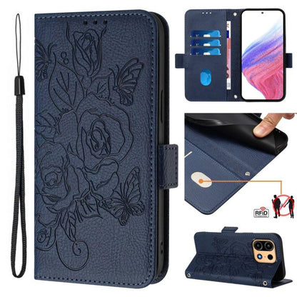 Embossed Rose RFID Anti-theft Leather Phone Case, For OnePlus Turbo 6X Pro 5G, For OnePlus Turbo 6 / Turbo 6V, For OnePlus Ace 5 Ultra, For OnePlus Ace 5 Racing