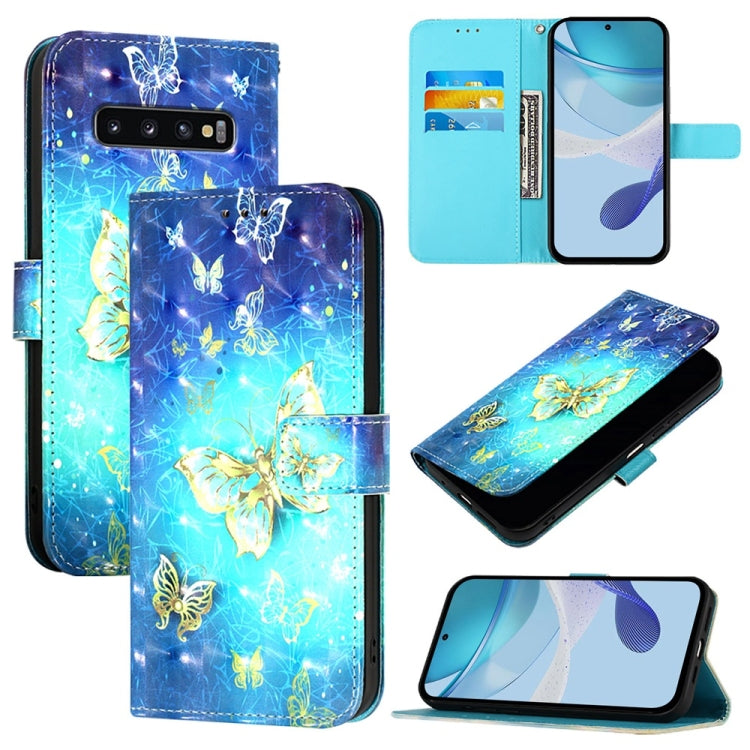 3D Painting Horizontal Flip Leather Phone Case, For Samsung Galaxy S10