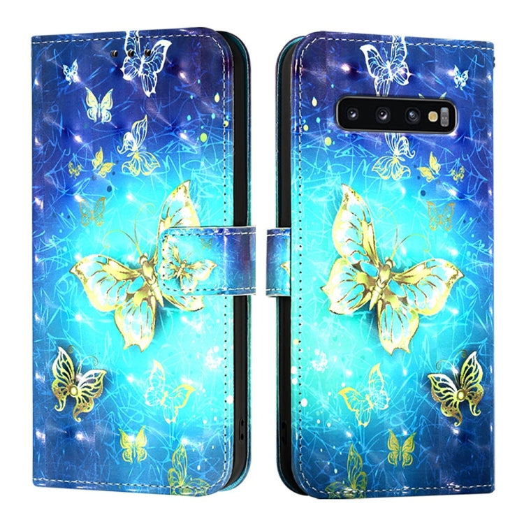 3D Painting Horizontal Flip Leather Phone Case, For Samsung Galaxy S10