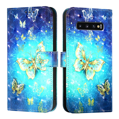 3D Painting Horizontal Flip Leather Phone Case, For Samsung Galaxy S10