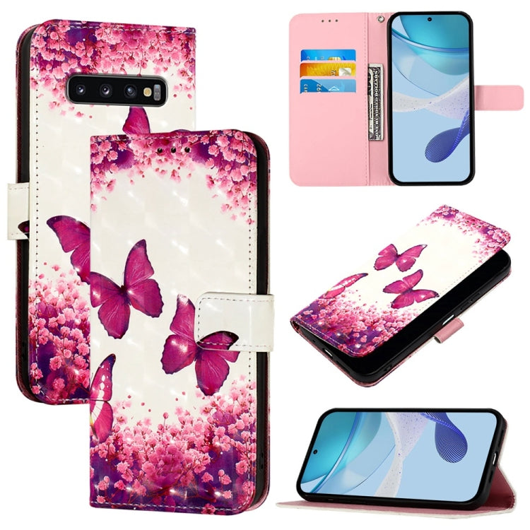 3D Painting Horizontal Flip Leather Phone Case, For Samsung Galaxy S10
