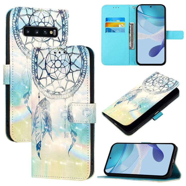 3D Painting Horizontal Flip Leather Phone Case, For Samsung Galaxy S10