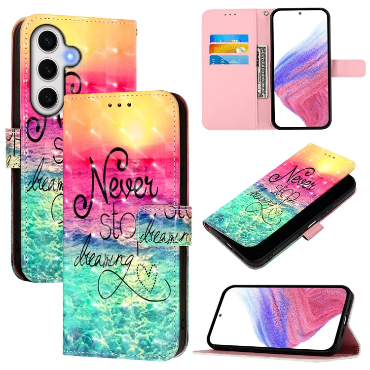 3D Painting Horizontal Flip Leather Phone Case, For Samsung Galaxy S25+ 5G, For Samsung Galaxy S25 Ultra 5G, For Samsung Galaxy S24 FE 5G